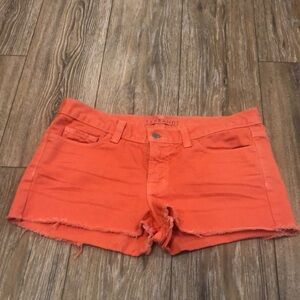 J Brand Women's Tangerine Cut Off Raw Hem Denim Shorts Size 28